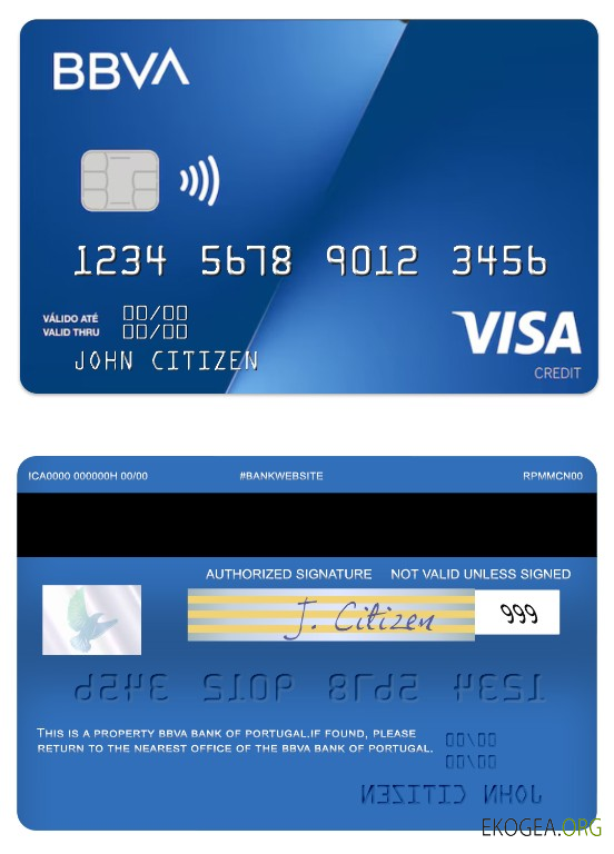 Carte de crédit visa Portugal BBVA Bank